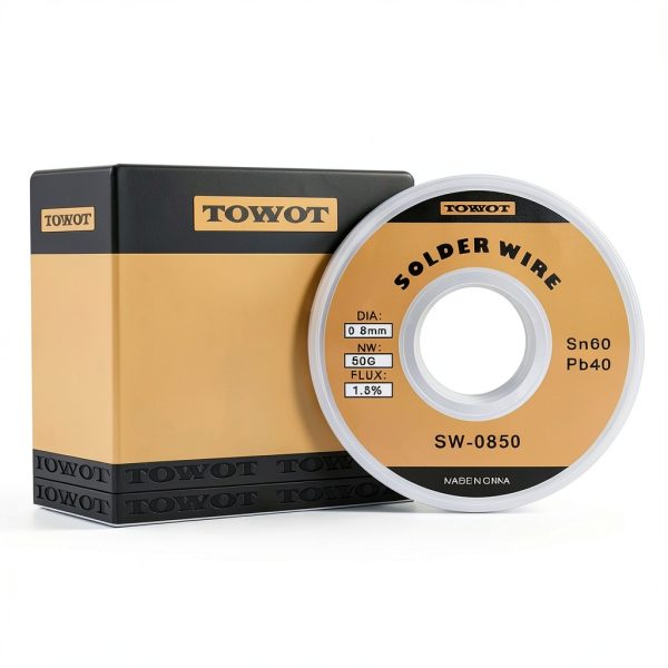 TOWOT Tin Lead Rosin Core Solder Wire 0.8mm 50g Sn60-Pb40 for-3