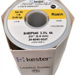 KESTER SOLDER 24-6040-0027 Wire Solder, 0.031"Dia., Pack of (1),32117-0
