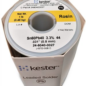 KESTER SOLDER 24-6040-0027 Wire Solder, 0.031"Dia., Pack of (1),32117-0
