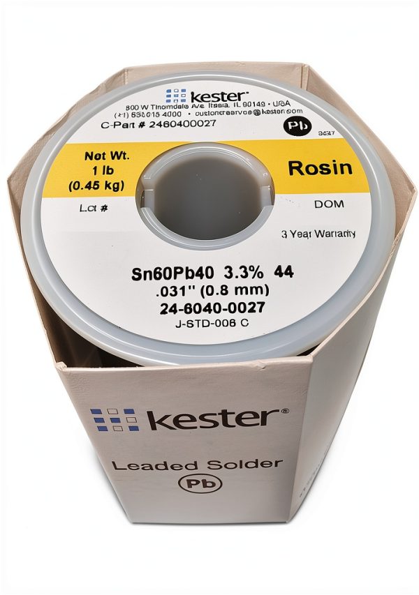 KESTER SOLDER 24-6040-0027 Wire Solder, 0.031"Dia., Pack of (1),32117-0