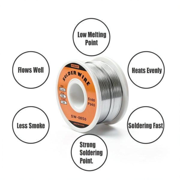 TOWOT Tin Lead Rosin Core Solder Wire 0.8mm 50g Sn60-Pb40 for-1