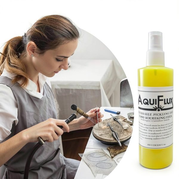 Aquiflux Self Pickling Flux for Precious Metals Gold Silver Jewelry and Hard Soldering 8 Oz Megacast (275 ml)-2