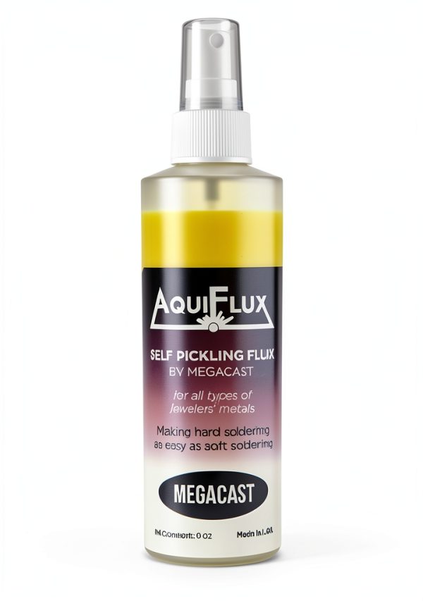 Aquiflux Self Pickling Flux for Precious Metals Gold Silver Jewelry and Hard Soldering 8 Oz Megacast (275 ml)-0